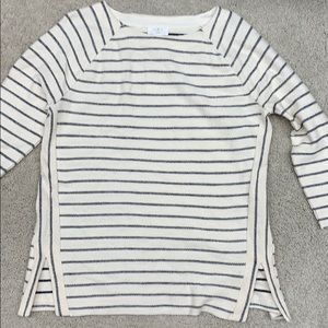 Loft Lounge NWT ivory/black striped shirt.  Size L